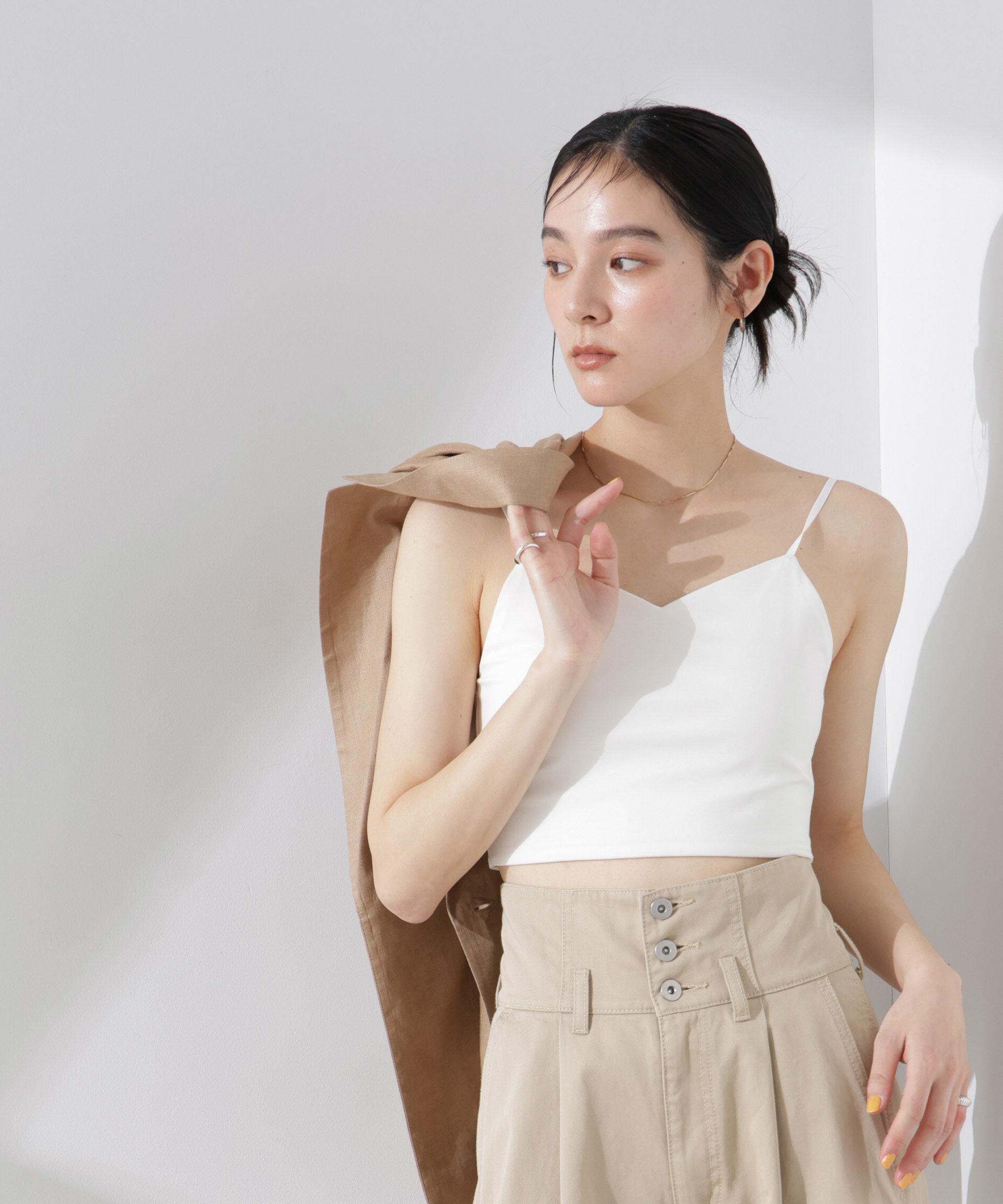 nano･universe「ストレッチポンチカップ付きブラトップキャミソール」|Tシャツ・カットソー|