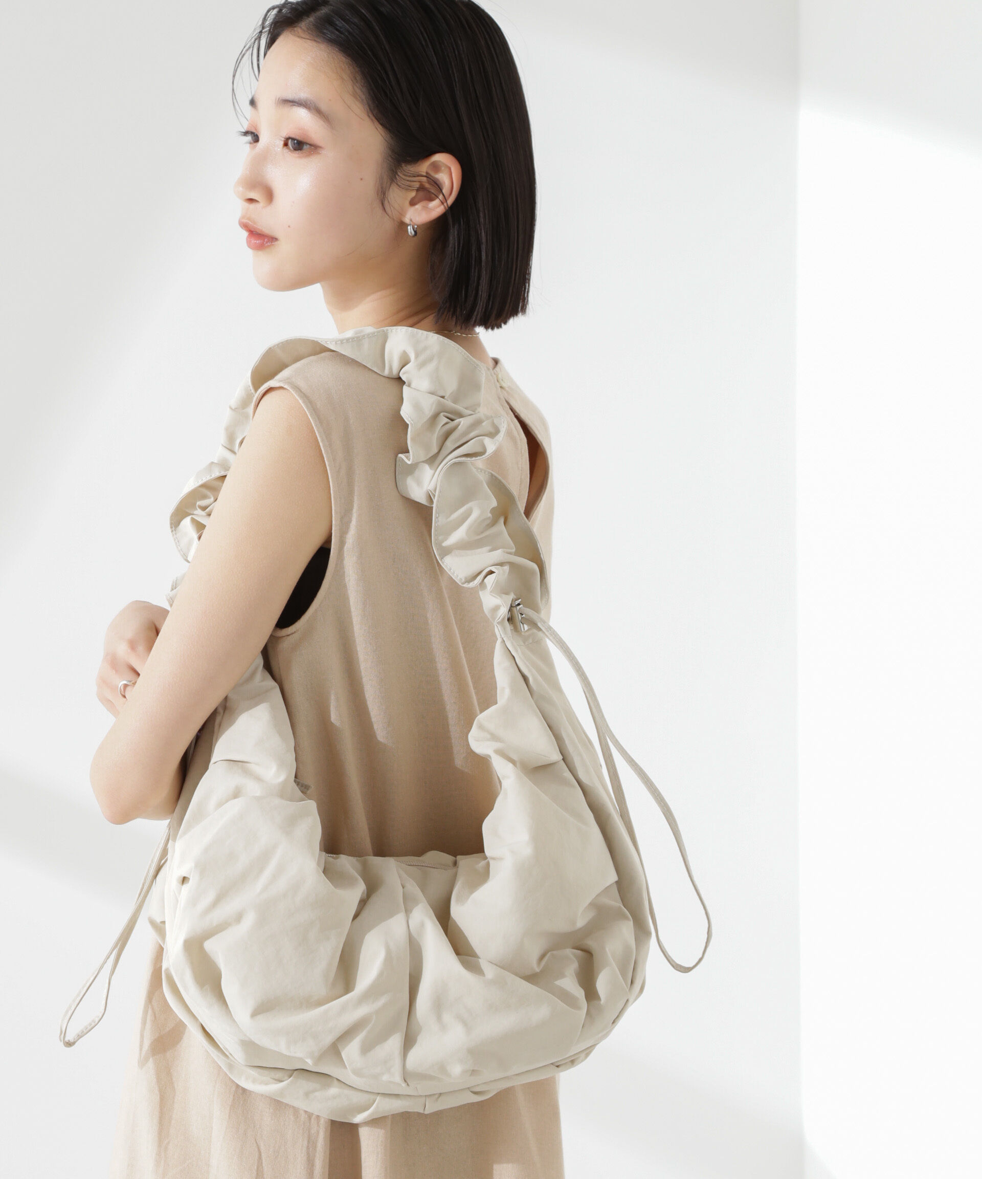 nano･universe「ギャザーハンドルショルダーバッグ」|ショルダー・メッセンジャー|アイボリー7