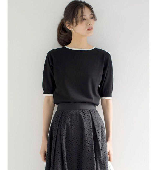 組曲「5分袖ニットＴシャツ」|ニット・セーター|