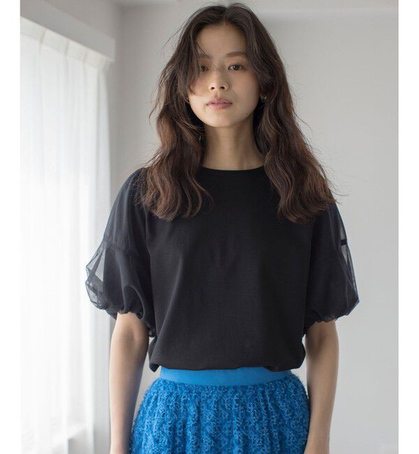 組曲「【WEB限定】チュールポンチドッキング Tシャツ」|Tシャツ・カットソー|ブラック系