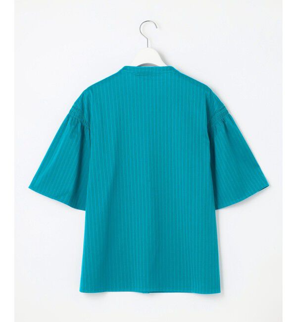 自由区「【XSサイズ～/洗える】ストレッチシャーティング 5分袖 フレアスリーブブラウス」|Tシャツ・カットソー|