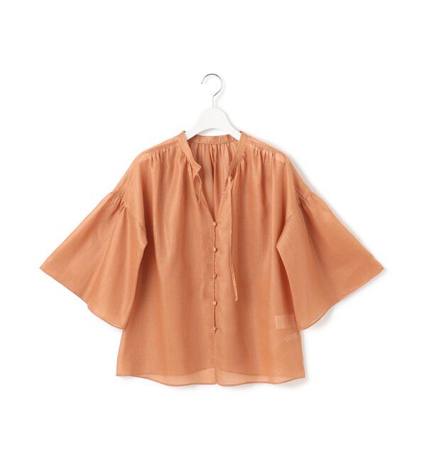 23区「【洗える】ソフトシアーフィルム ギャザー ブラウス」|シャツ・ブラウス|