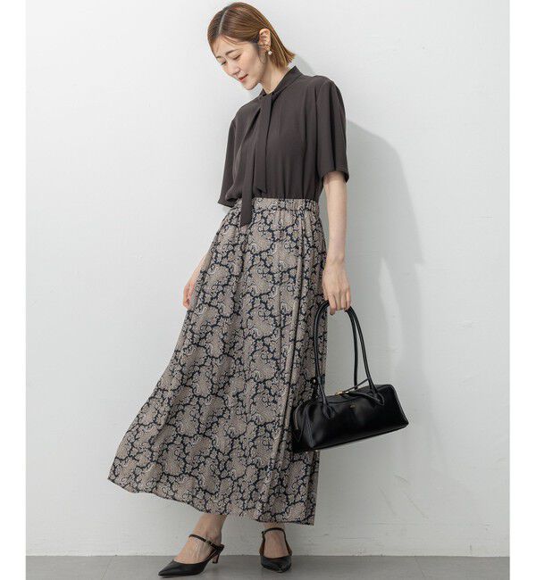 23区「【UVカット/接触冷感/吸水速乾】ストレッチジョーゼット ボウタイ カットソー」|Tシャツ・カットソー|