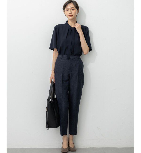 23区「【UVカット/接触冷感/吸水速乾】ストレッチジョーゼット ボウタイ カットソー」|Tシャツ・カットソー|