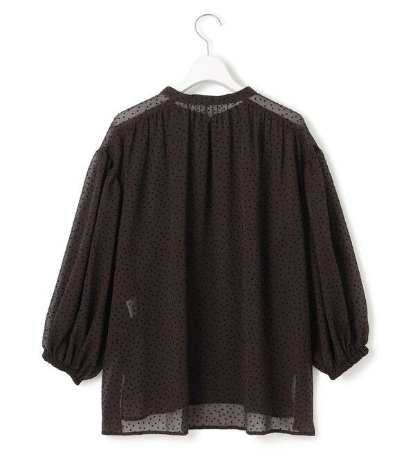 23区「【洗える】ドットフロッキー ボリュームスリーブ ブラウス」|シャツ・ブラウス|