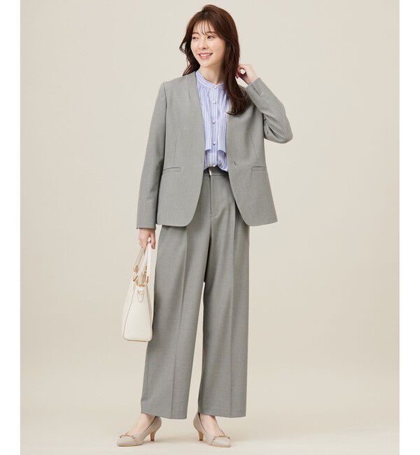 ANY SIS「【洗える】褒めらレディノーカラー ジャケット」|ノーカラージャケット|