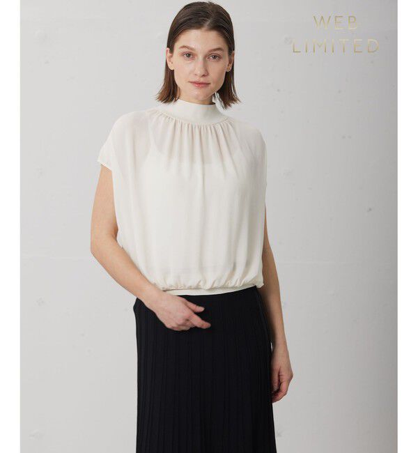 BEIGE,「【WEB限定】MONSTERA / ニットブラウス」|ニット・セーター|Ecru