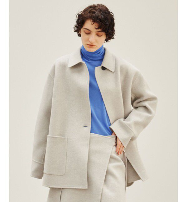 BEIGE,「GRASSE / ステンカラーリバーショートコート」|ステンカラーコート|L Gray