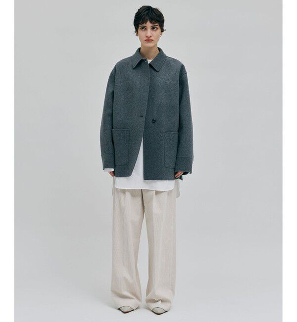 BEIGE,「GRASSE / ステンカラーリバーショートコート」|ステンカラーコート|