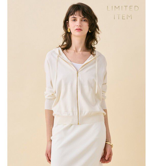 BEIGE,「【WEB限定・洗える】MONSTERA / フーデットニット」|パーカー|Ecru