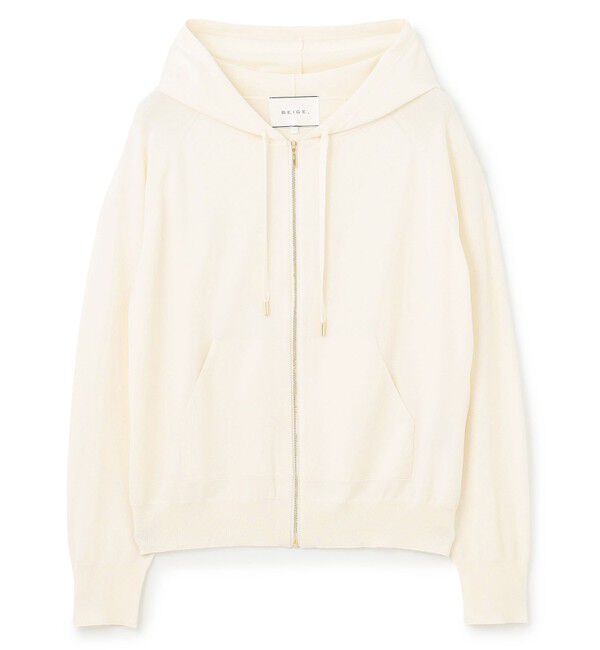 BEIGE,「【WEB限定・洗える】MONSTERA / フーデットニット」|パーカー|