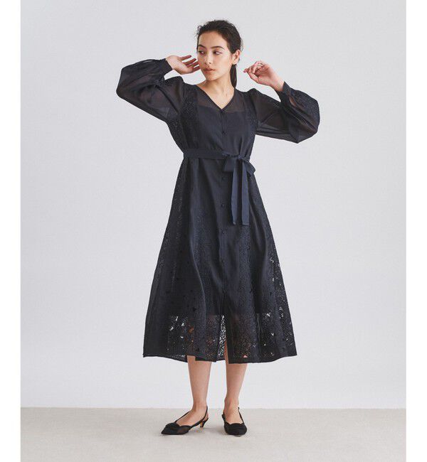  「フラワーカットワークドレス」|ドレス|