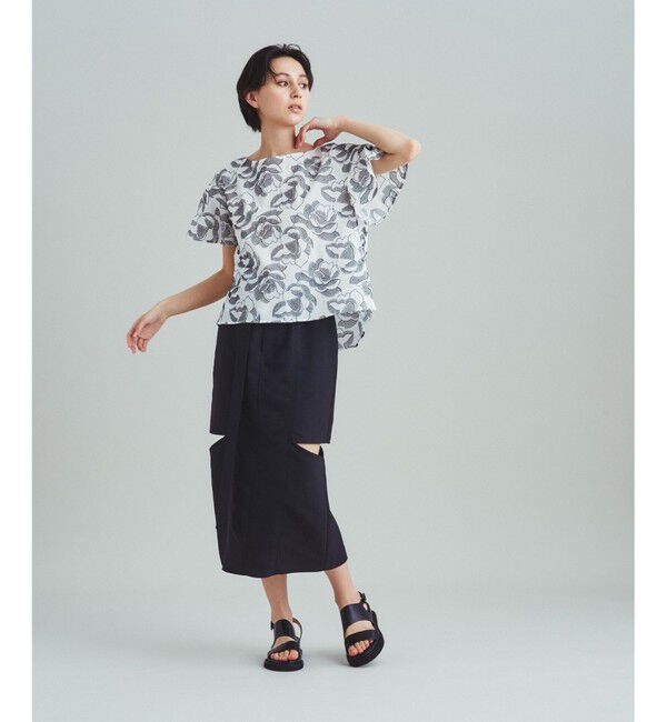  「ステッチフラワーembトップ」|Tシャツ・カットソー|