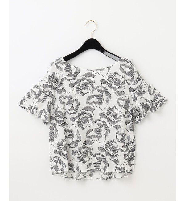  「ステッチフラワーembトップ」|Tシャツ・カットソー|