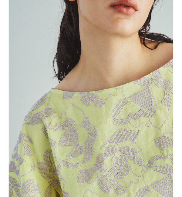  「ステッチフラワーembトップ」|Tシャツ・カットソー|