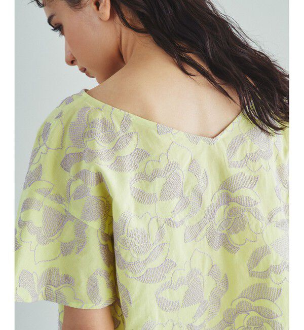  「ステッチフラワーembトップ」|Tシャツ・カットソー|