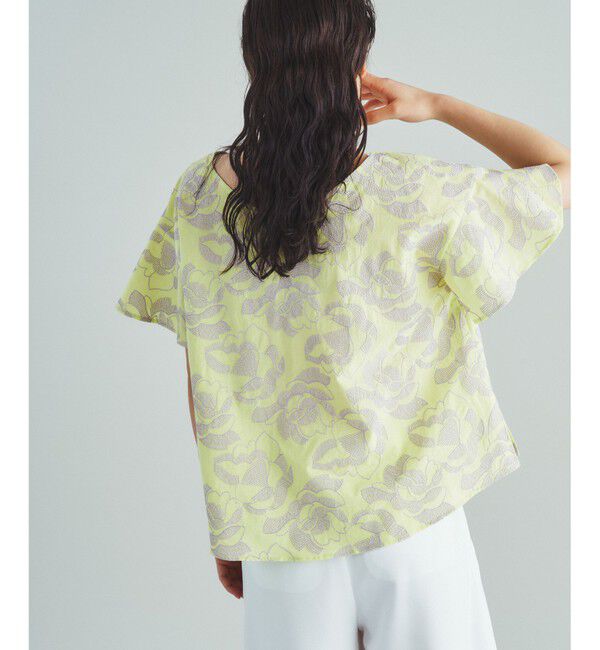  「ステッチフラワーembトップ」|Tシャツ・カットソー|