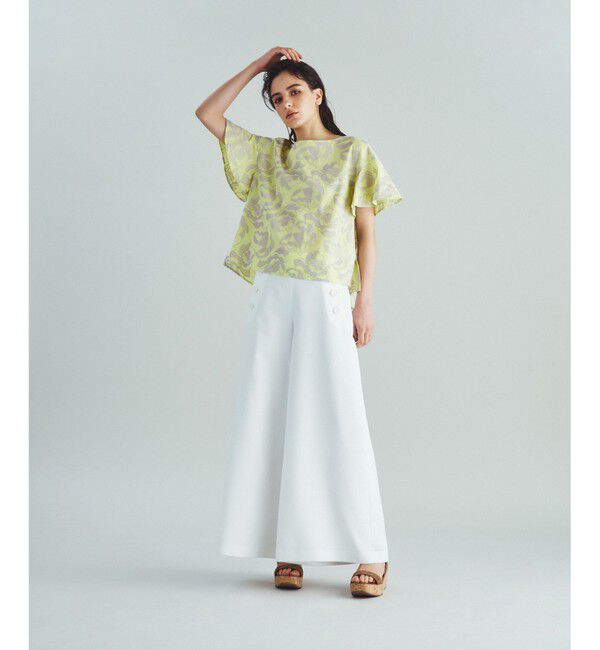  「ステッチフラワーembトップ」|Tシャツ・カットソー|