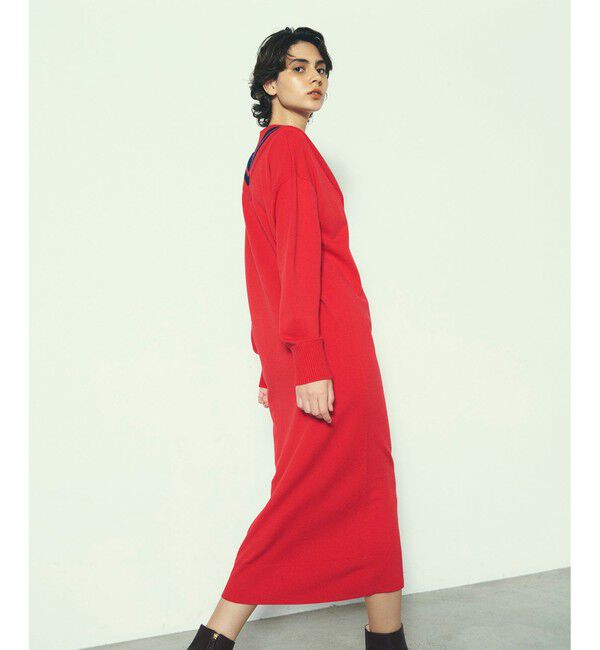 Diagram「バイカラーVネックニットワンピース」|ワンピース|