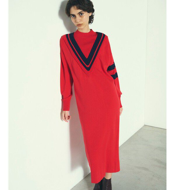 Diagram「バイカラーVネックニットワンピース」|ワンピース|
