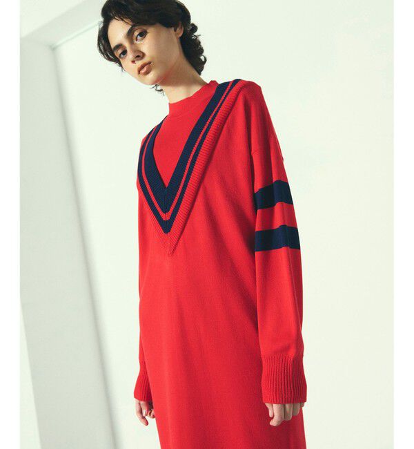 Diagram「バイカラーVネックニットワンピース」|ワンピース|