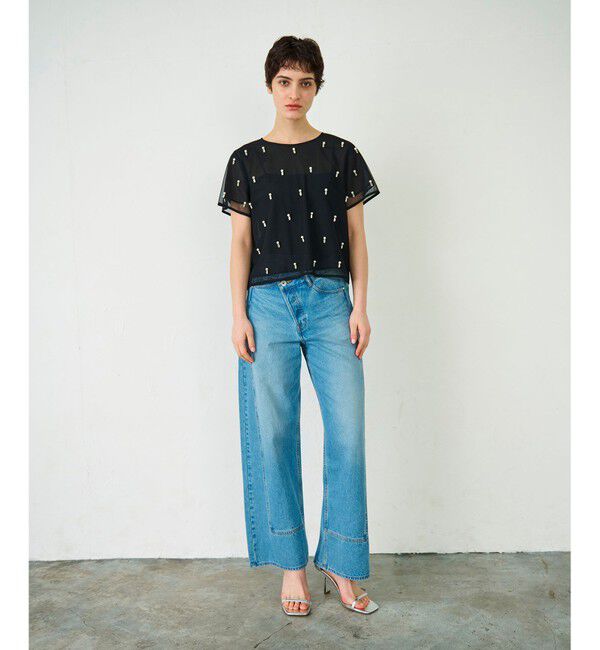 Diagram「ビジューチュールトップ」|Tシャツ・カットソー|ブラック