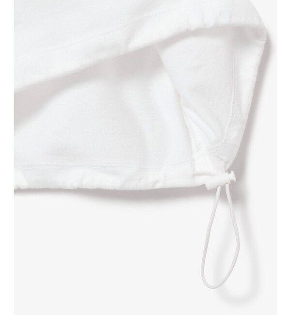 LACOSTE「裾口ドローストリング入りクロップド5分袖 半袖Tシャツ」|Tシャツ・カットソー|