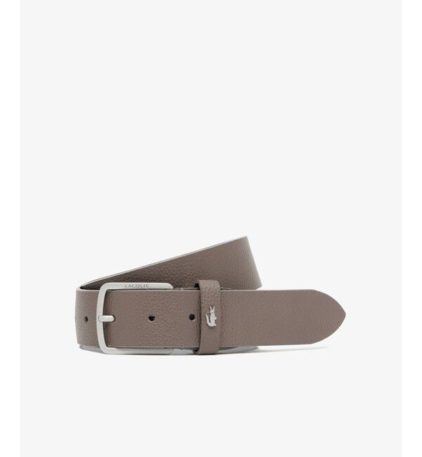 LACOSTE「シュリンクエンボスレザーベルト」|ベルト|グレー