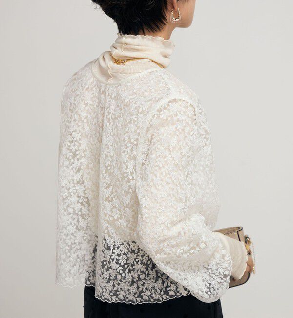 NOLLEY'S「《セットアップ対応》ウォッシャブルBrocheレース2WAYブラウス」|シャツ・ブラウス|