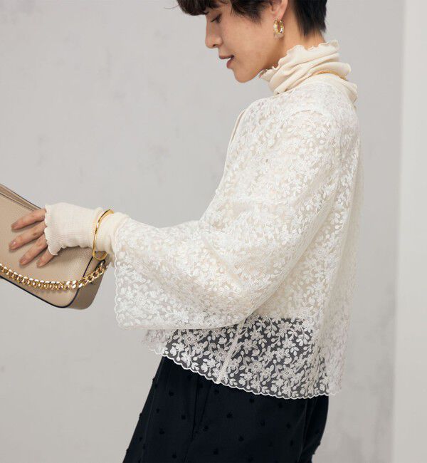 NOLLEY'S「《セットアップ対応》ウォッシャブルBrocheレース2WAYブラウス」|シャツ・ブラウス|