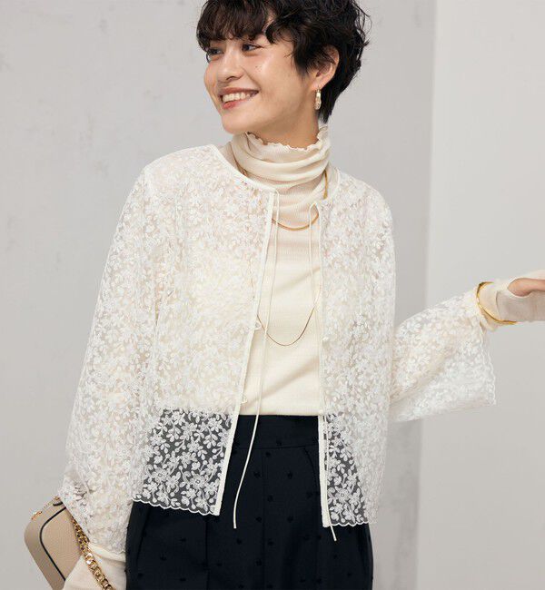 NOLLEY'S「《セットアップ対応》ウォッシャブルBrocheレース2WAYブラウス」|シャツ・ブラウス|