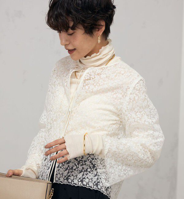 NOLLEY'S「《セットアップ対応》ウォッシャブルBrocheレース2WAYブラウス」|シャツ・ブラウス|
