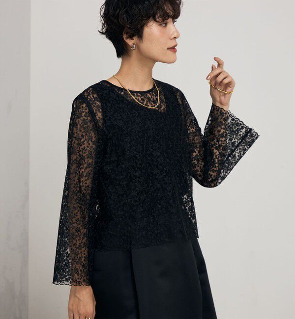 NOLLEY'S「《セットアップ対応》ウォッシャブルBrocheレース2WAYブラウス」|シャツ・ブラウス|