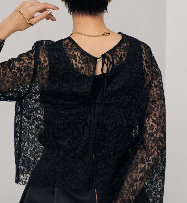 NOLLEY'S「《セットアップ対応》ウォッシャブルBrocheレース2WAYブラウス」|シャツ・ブラウス|