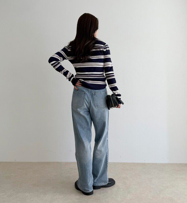 fredy emue「マルチボーダー衿付きリブニット」|ニット・セーター|