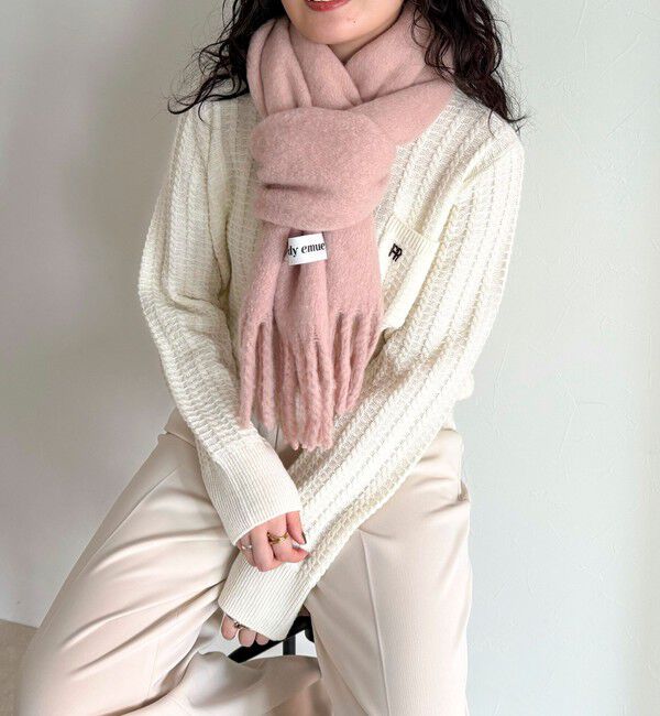 fredy emue「ウール混ブークレ無地マフラー 30」|マフラー|