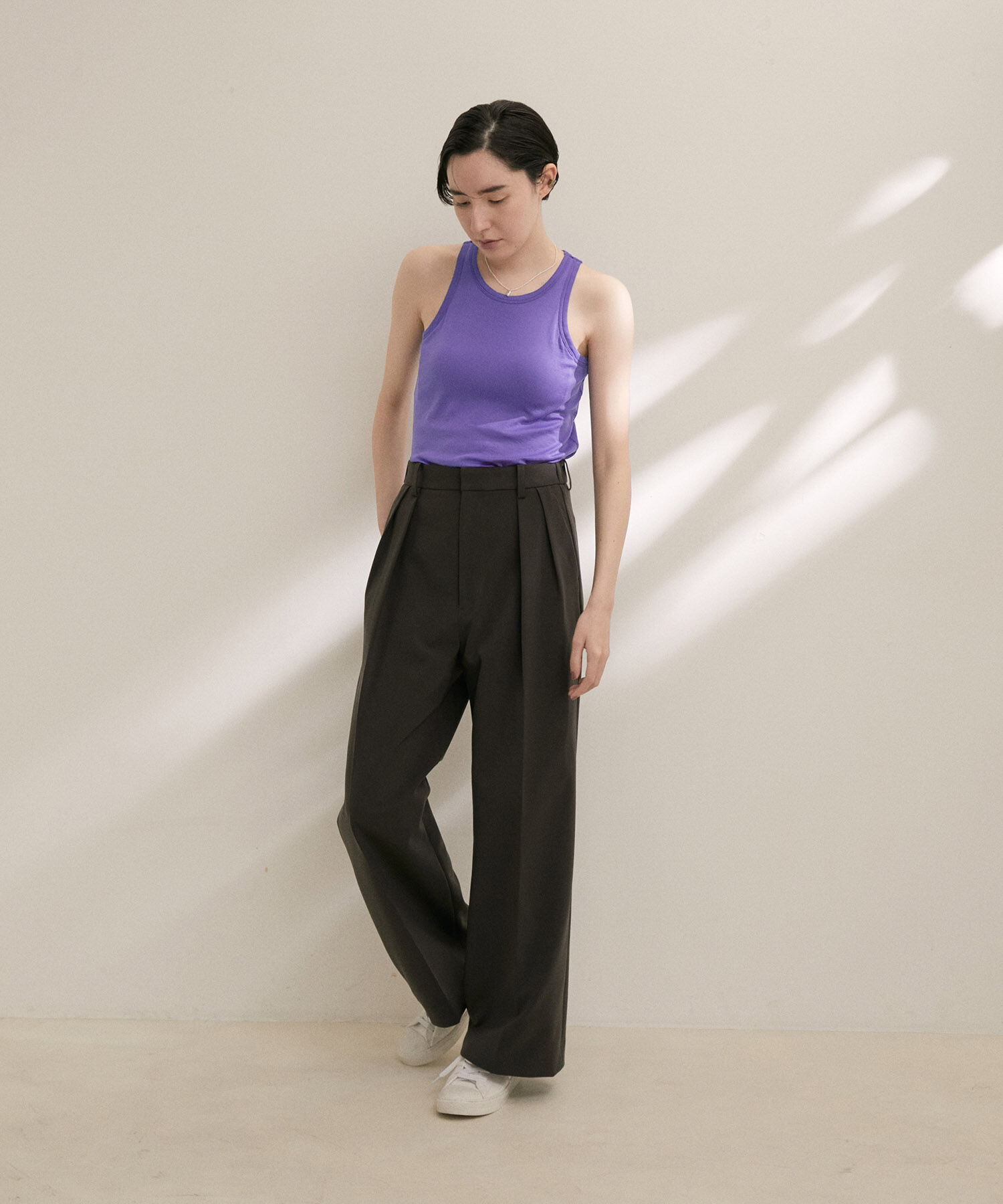 SALON adam et rope'「【Smile Cotton】カップ付きアメリカンスリーブタンクトップ」|タンクトップ|