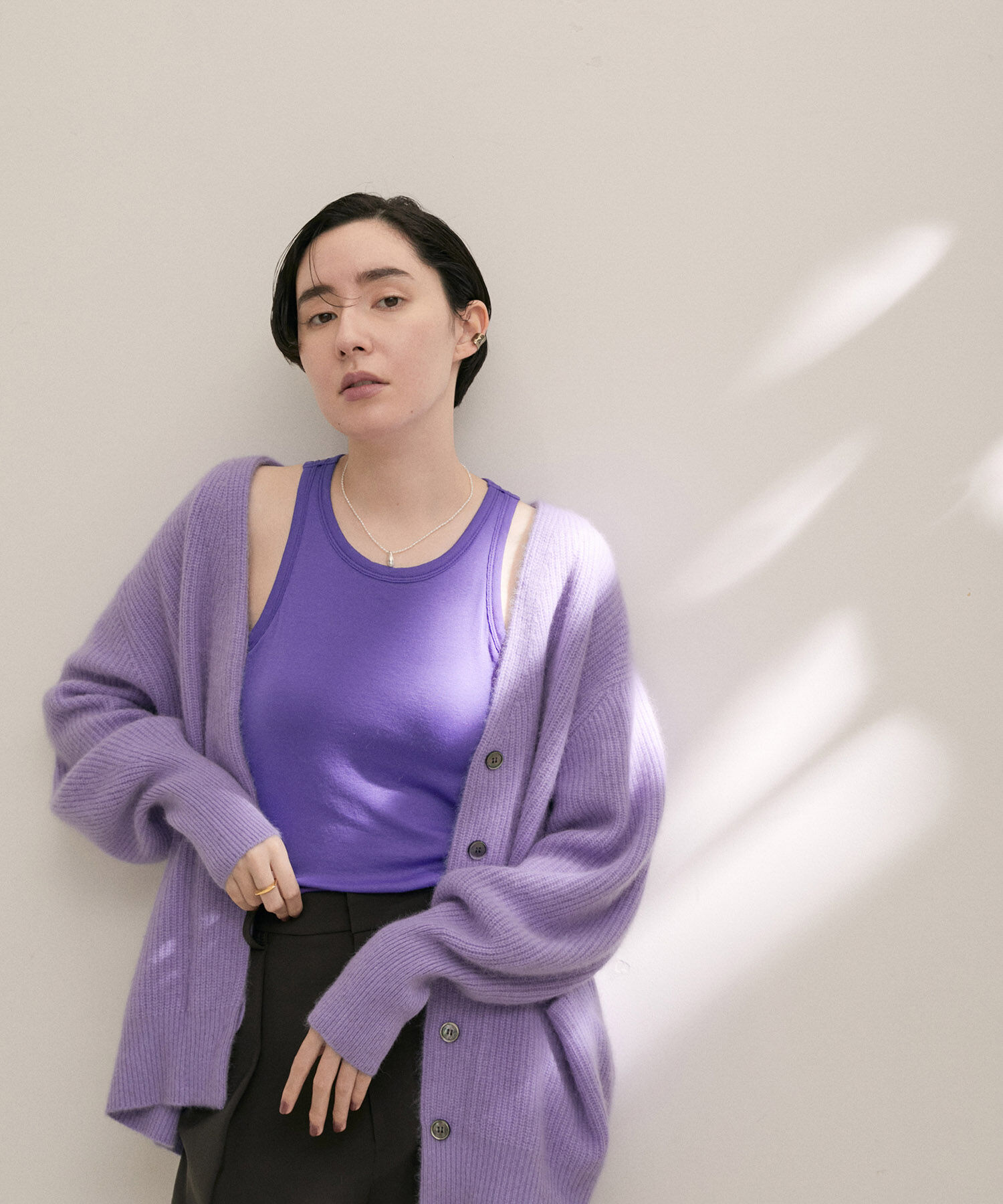 SALON adam et rope'「【Smile Cotton】カップ付きアメリカンスリーブタンクトップ」|タンクトップ|