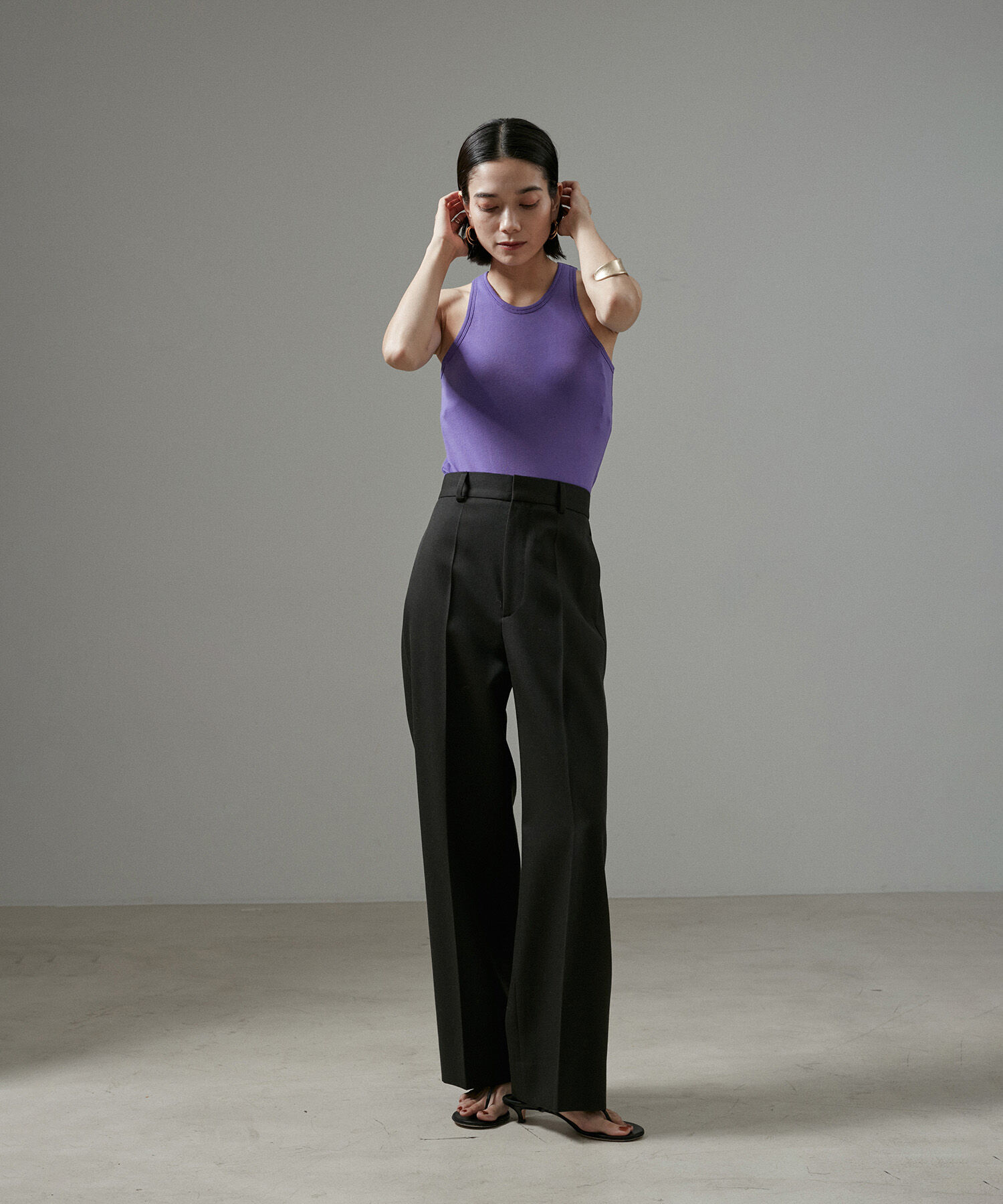 SALON adam et rope'「【Smile Cotton】カップ付きアメリカンスリーブタンクトップ」|タンクトップ|