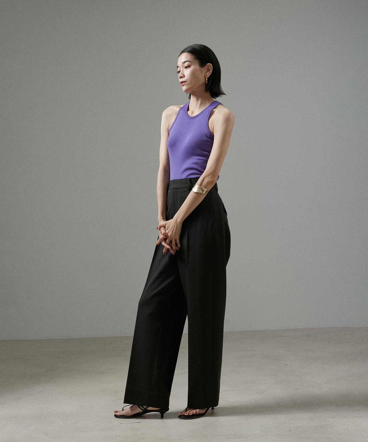 SALON adam et rope'「【Smile Cotton】カップ付きアメリカンスリーブタンクトップ」|タンクトップ|