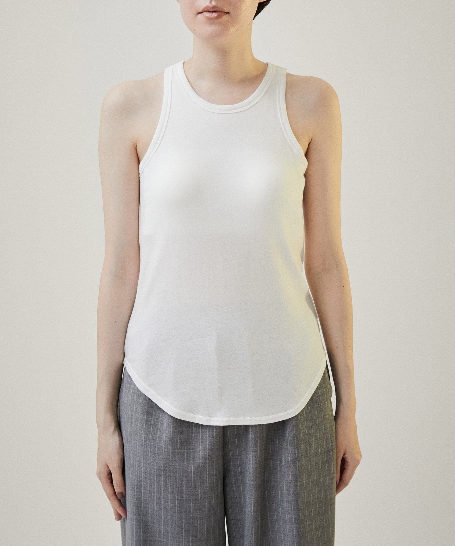 SALON adam et rope'「【Smile Cotton】カップ付きアメリカンスリーブタンクトップ」|タンクトップ|