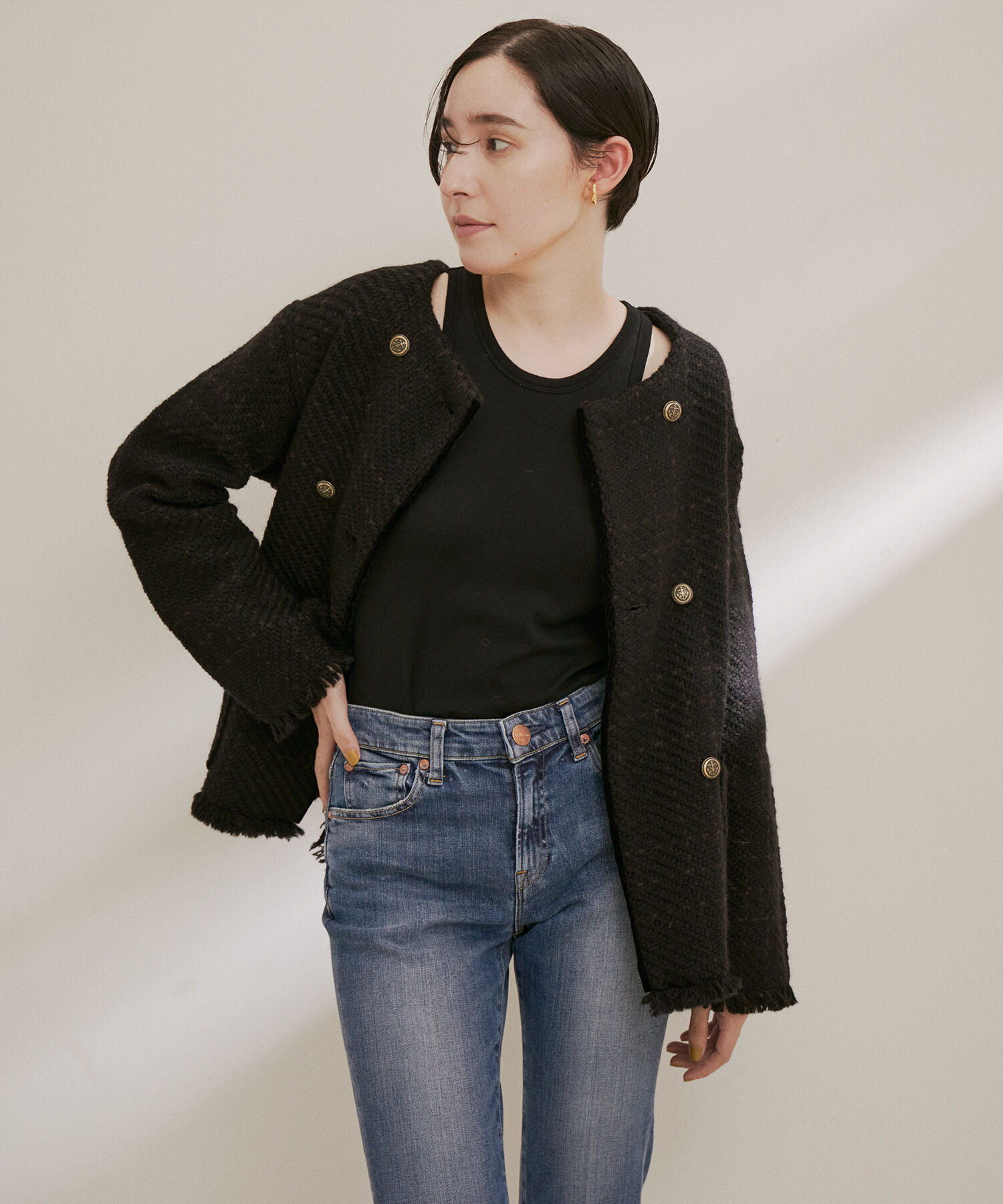 SALON adam et rope'「【Smile Cotton】カップ付きアメリカンスリーブタンクトップ」|タンクトップ|