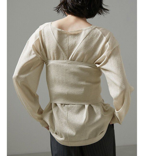SALON adam et rope'「シアーラメビスチェセットプルオーバー【洗える】」|Tシャツ・カットソー|ゴールド