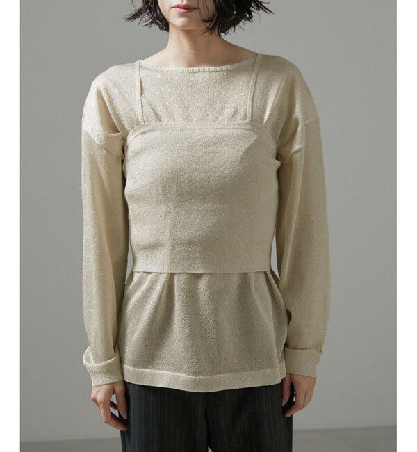 SALON adam et rope'「シアーラメビスチェセットプルオーバー【洗える】」|Tシャツ・カットソー|