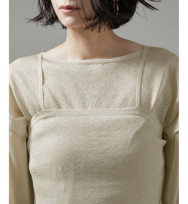 SALON adam et rope'「シアーラメビスチェセットプルオーバー【洗える】」|Tシャツ・カットソー|