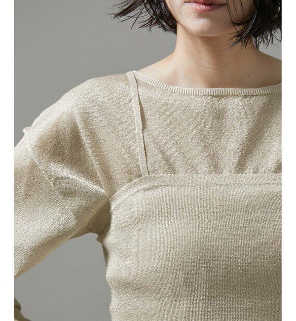 SALON adam et rope'「シアーラメビスチェセットプルオーバー【洗える】」|Tシャツ・カットソー|