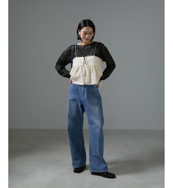 SALON adam et rope'「シアーラメビスチェセットプルオーバー【洗える】」|Tシャツ・カットソー|