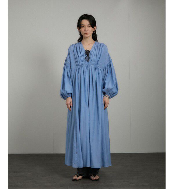 SALON adam et rope'「エンブロイダリーギャザーワンピース」|ワンピース|