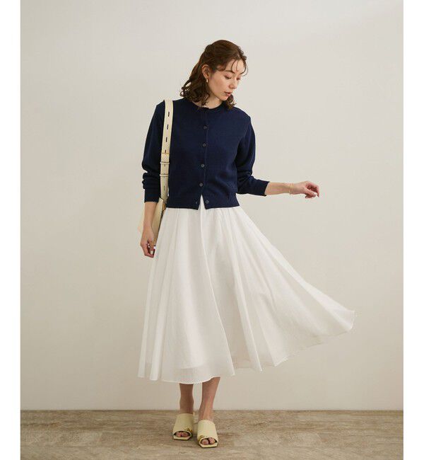 ROPE「【洗える】クルーネックミドルゲージカーディガン【オーガニックコットン】/セット対応」|ニット・セーター|