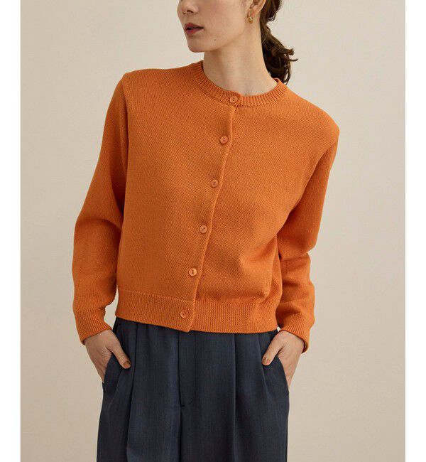 ROPE「【洗える】クルーネックミドルゲージカーディガン【オーガニックコットン】/セット対応」|ニット・セーター|